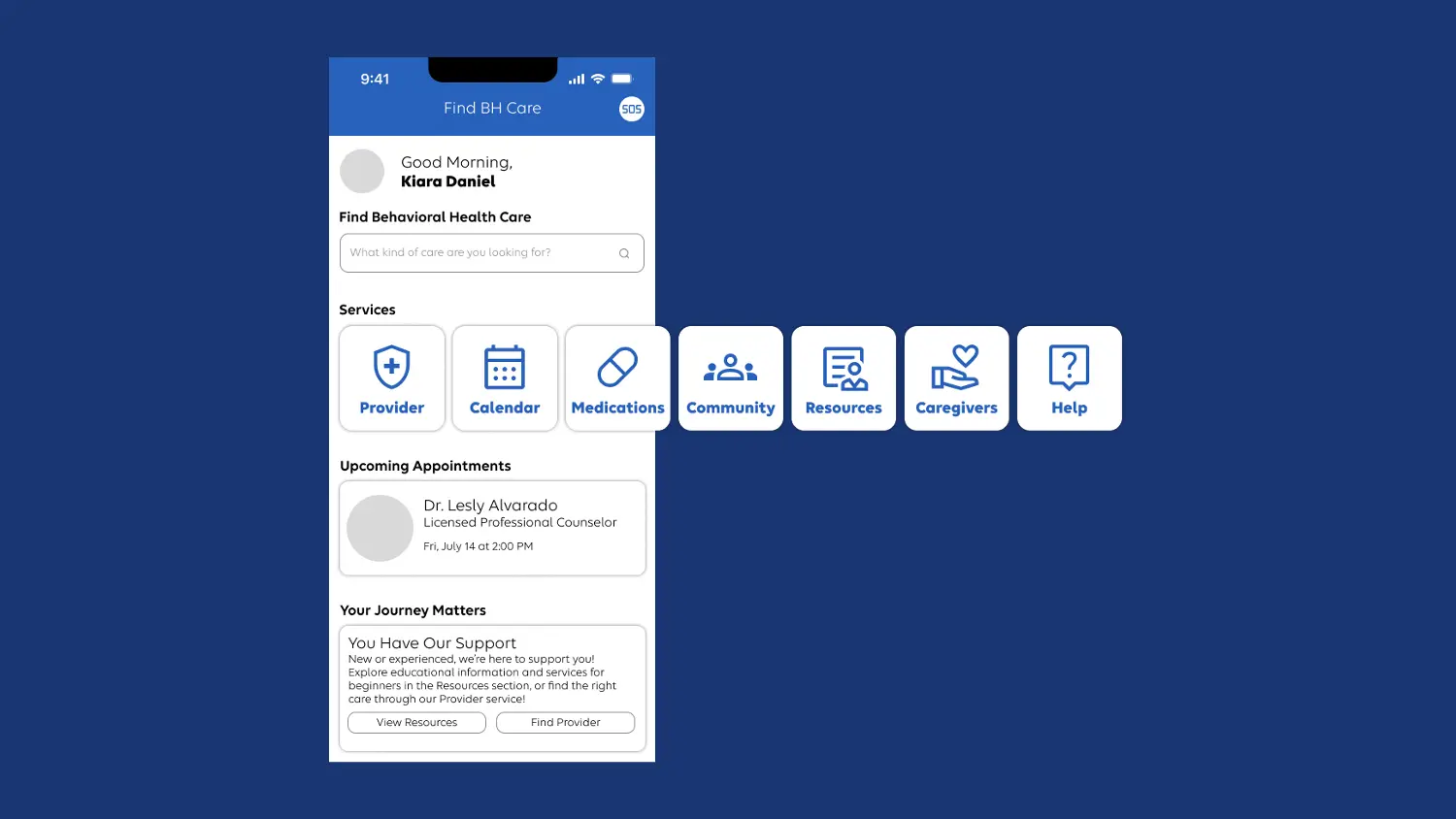 Initial iteration of the BH landing page