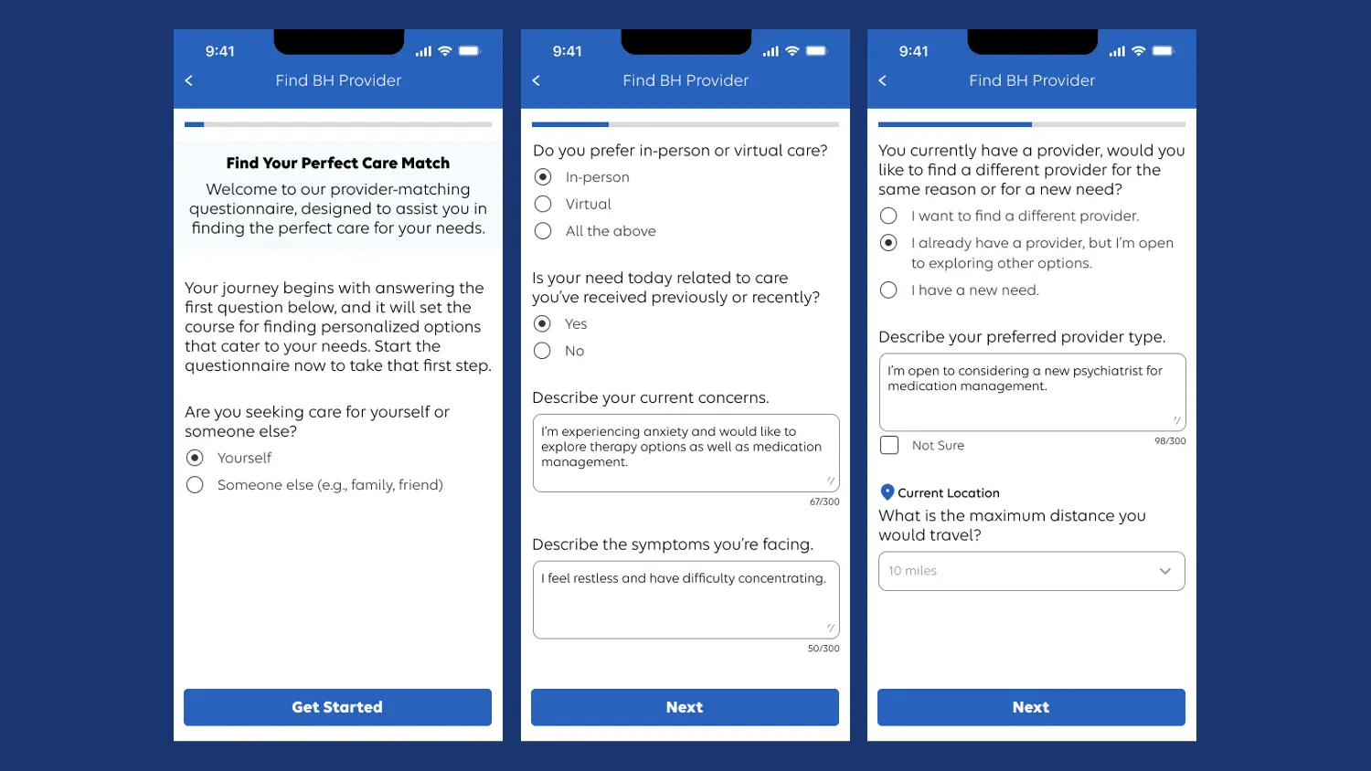 Questionnaire design, version one