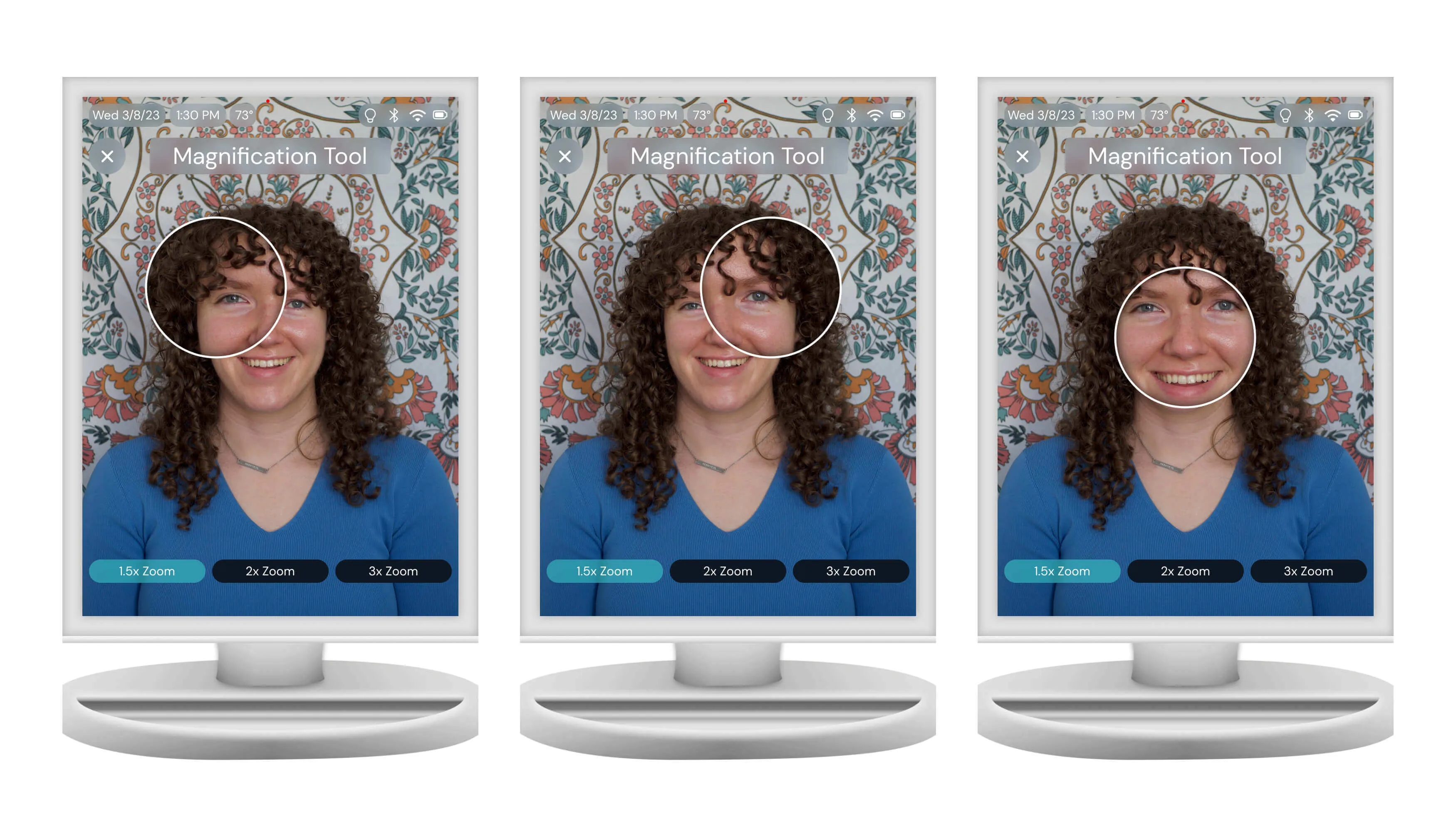 GloMirror final prototype screen, example six