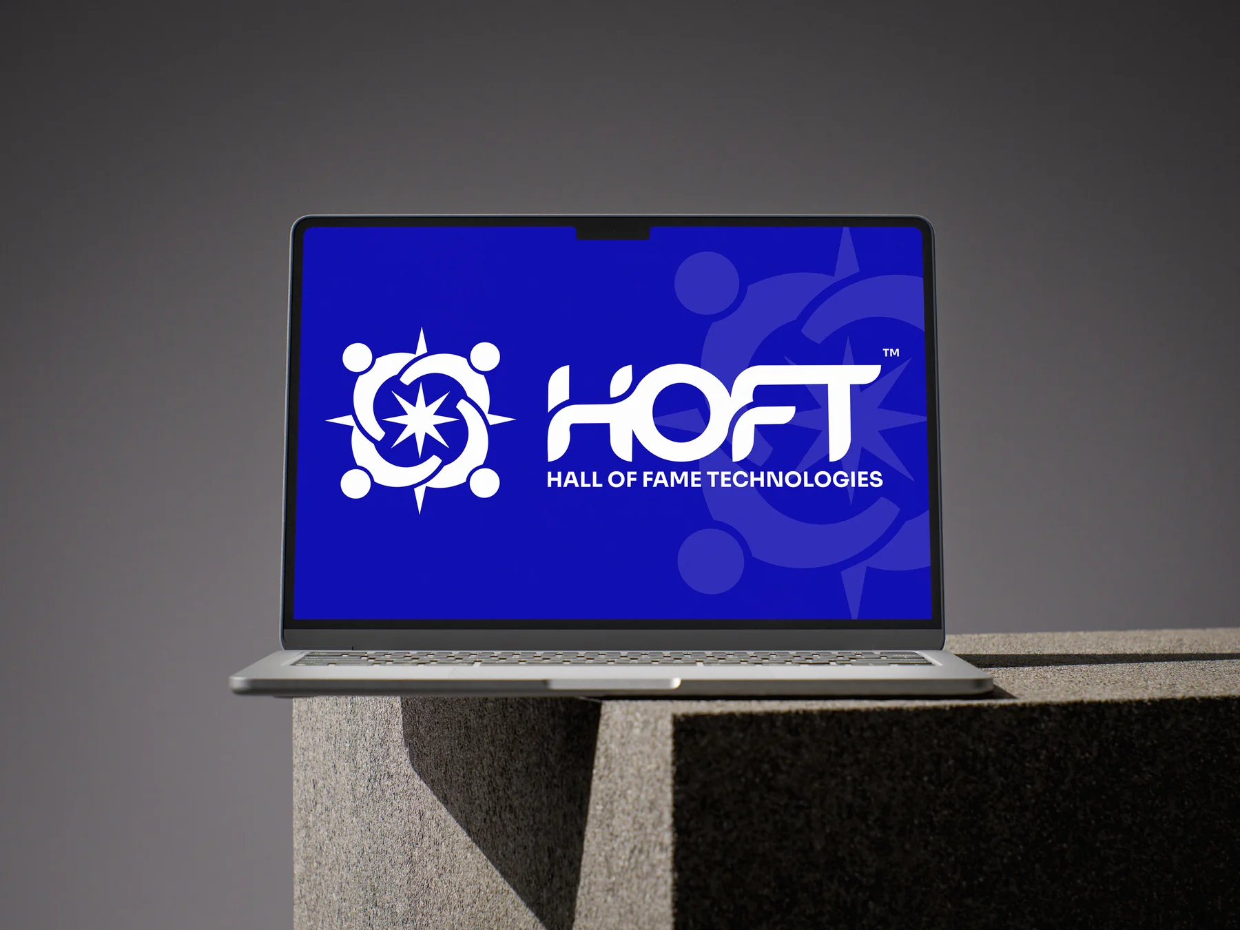 HOFT logo displayed on a MacBook screen
