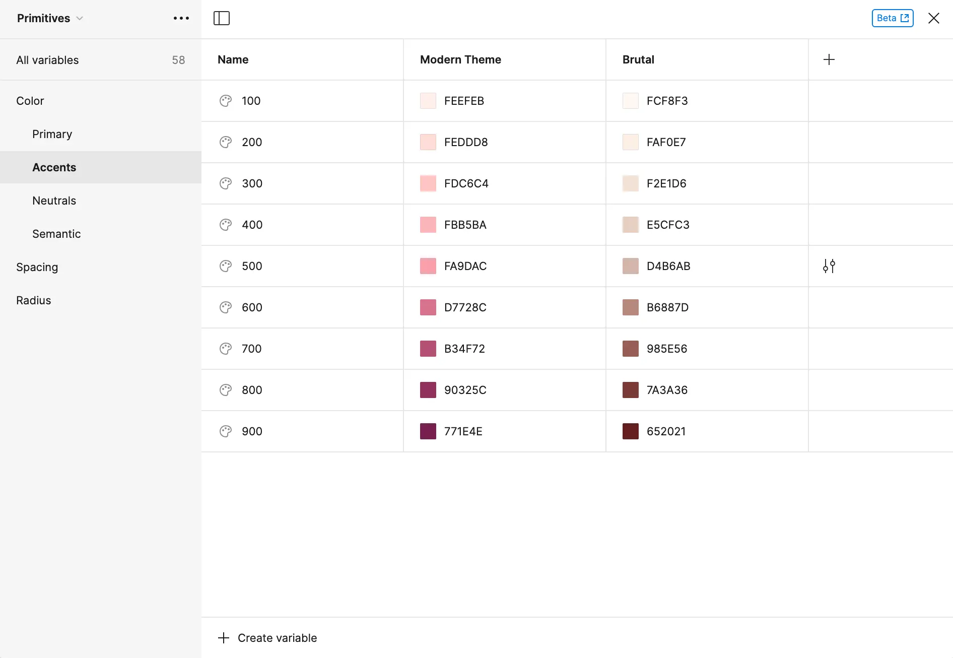 Accent colors