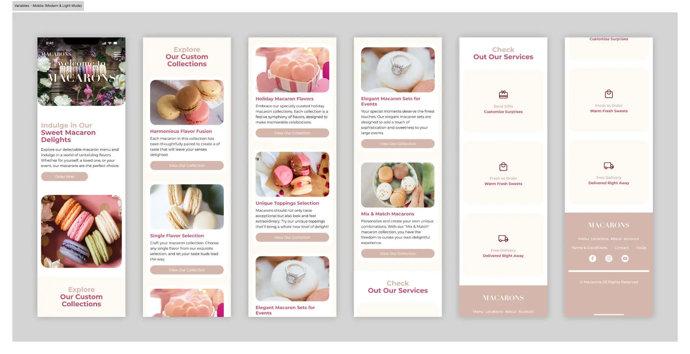 Mobile design in modern and light mode