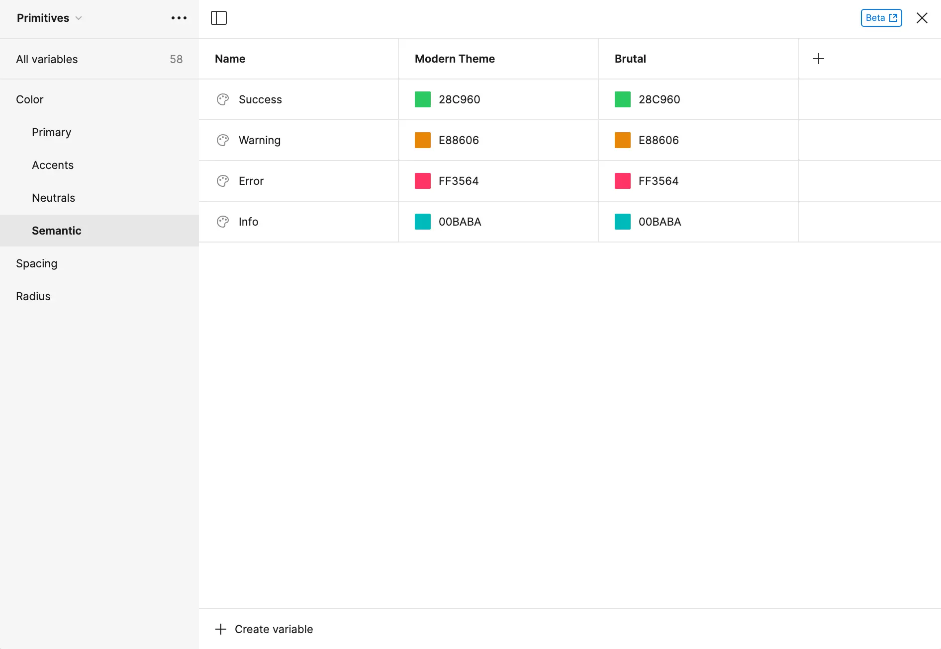Semantic colors