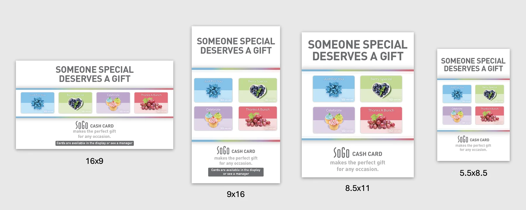 Someone Special Deserves A Gift insert, four formats