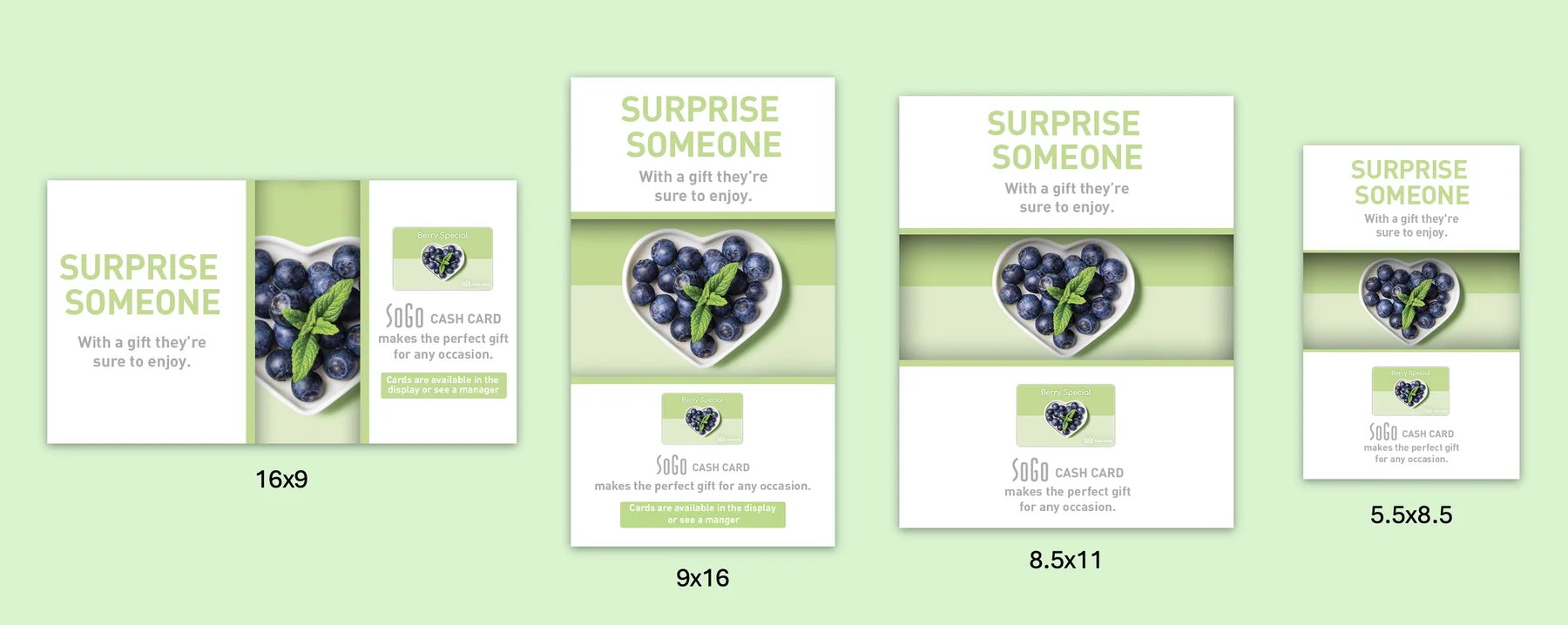 Surprise Someone insert, four formats