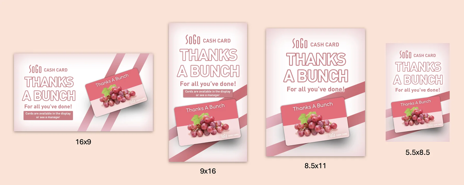 Thanks A Bunch insert, four formats