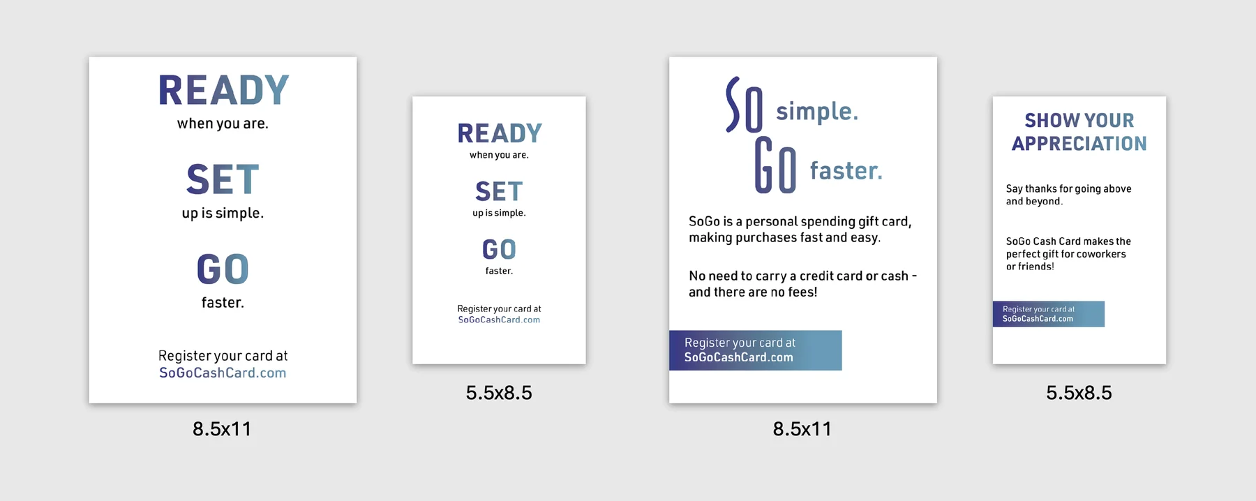 Ready, Set, Go, So Simple, and Show Your Appreciation insert combinations