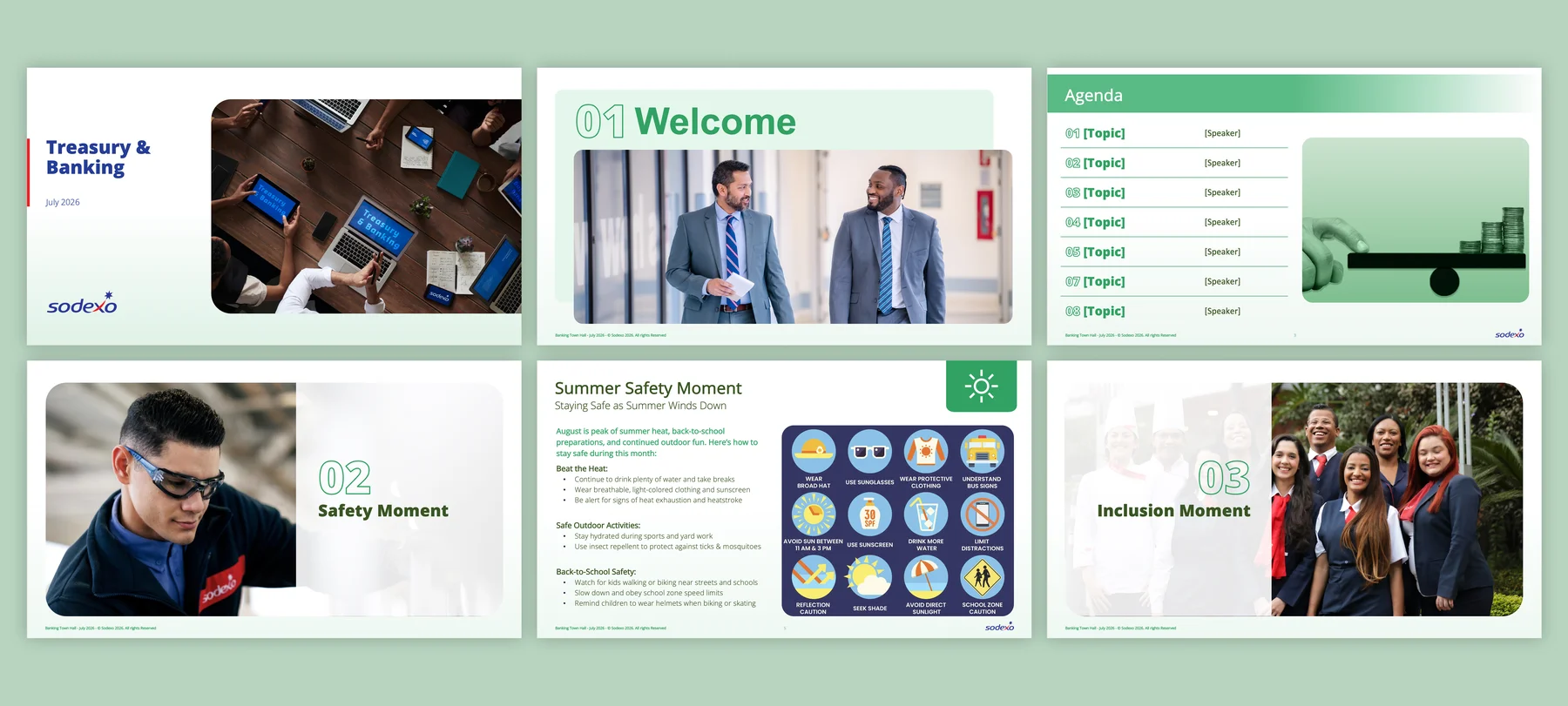 Banking Townhall presentation slide designs, part one