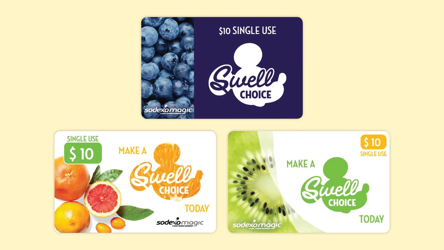 Three Disney Swell Choice gift card designs