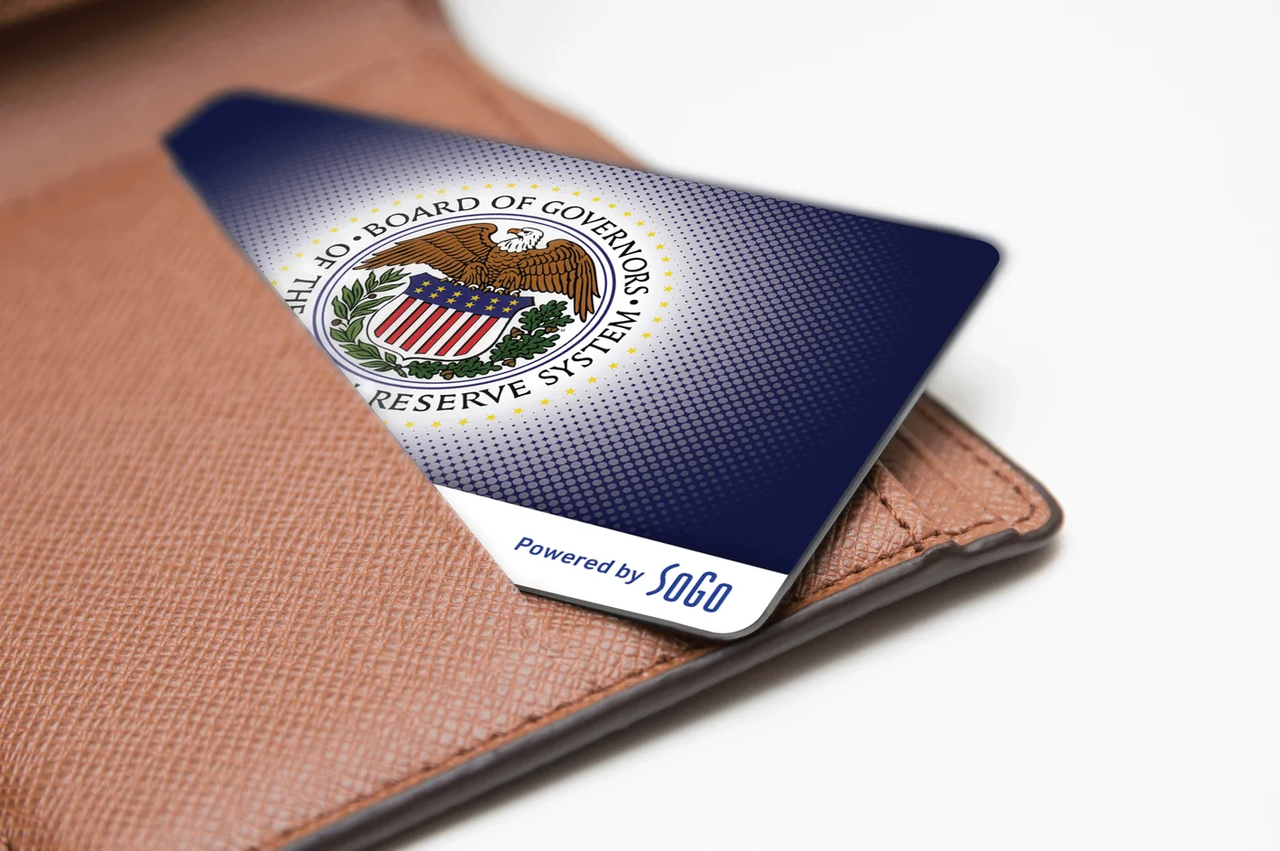 Federal Reserve gift card resting on a wallet